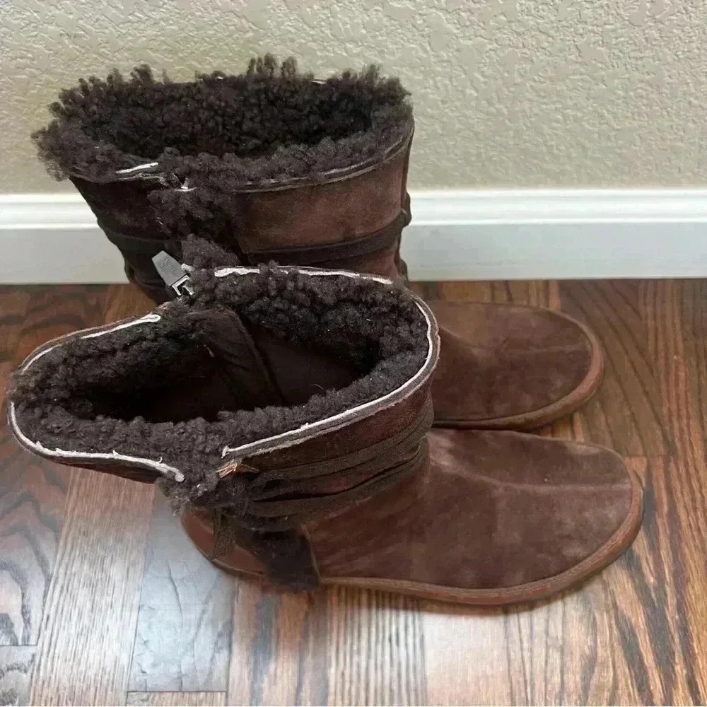 The North Face Isabel II Winter Boots Women’s Size 9 Brown Leather Side Zip